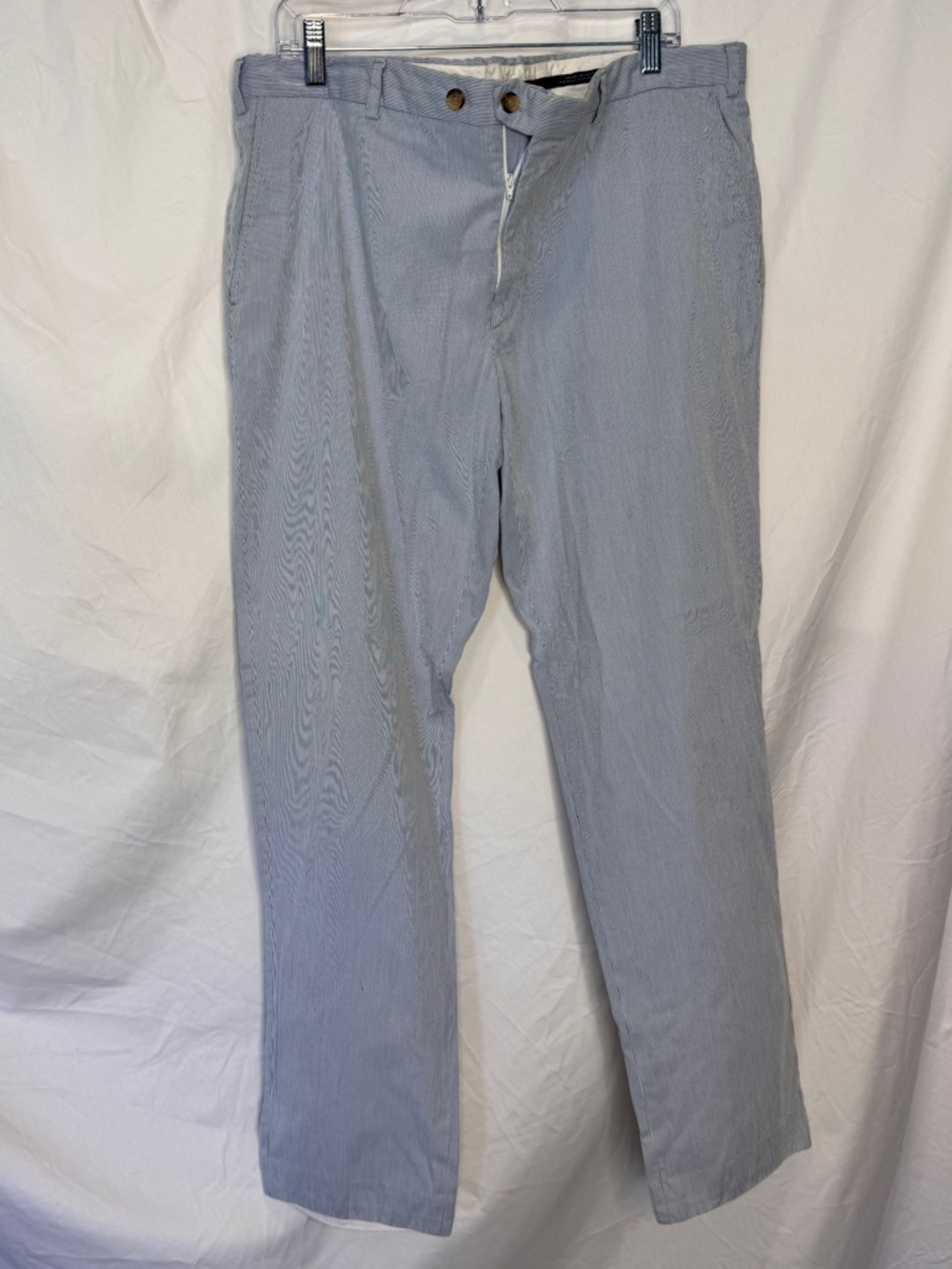 Pal Zileri Men’s Light Blue Stripped Seersucker Trousers